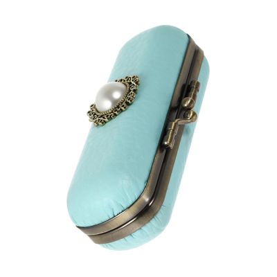 BELLIFFY Retro Lipstick Box Mirror Single Lipstick Case for Women Vintage Copper Litchi Pattern for Makeup Vanity