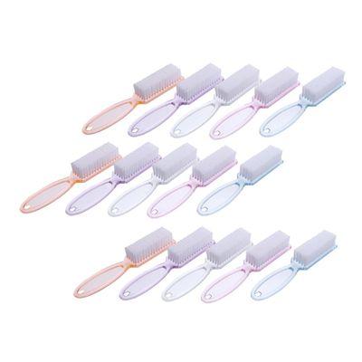 CALLARON 15Pcs Long Handle Nail Art Brushes Professional Nail Cleaning Tools for Salon Use Durable Wear Resistant Supplies for Fingernails and Toes Convenient and Portable