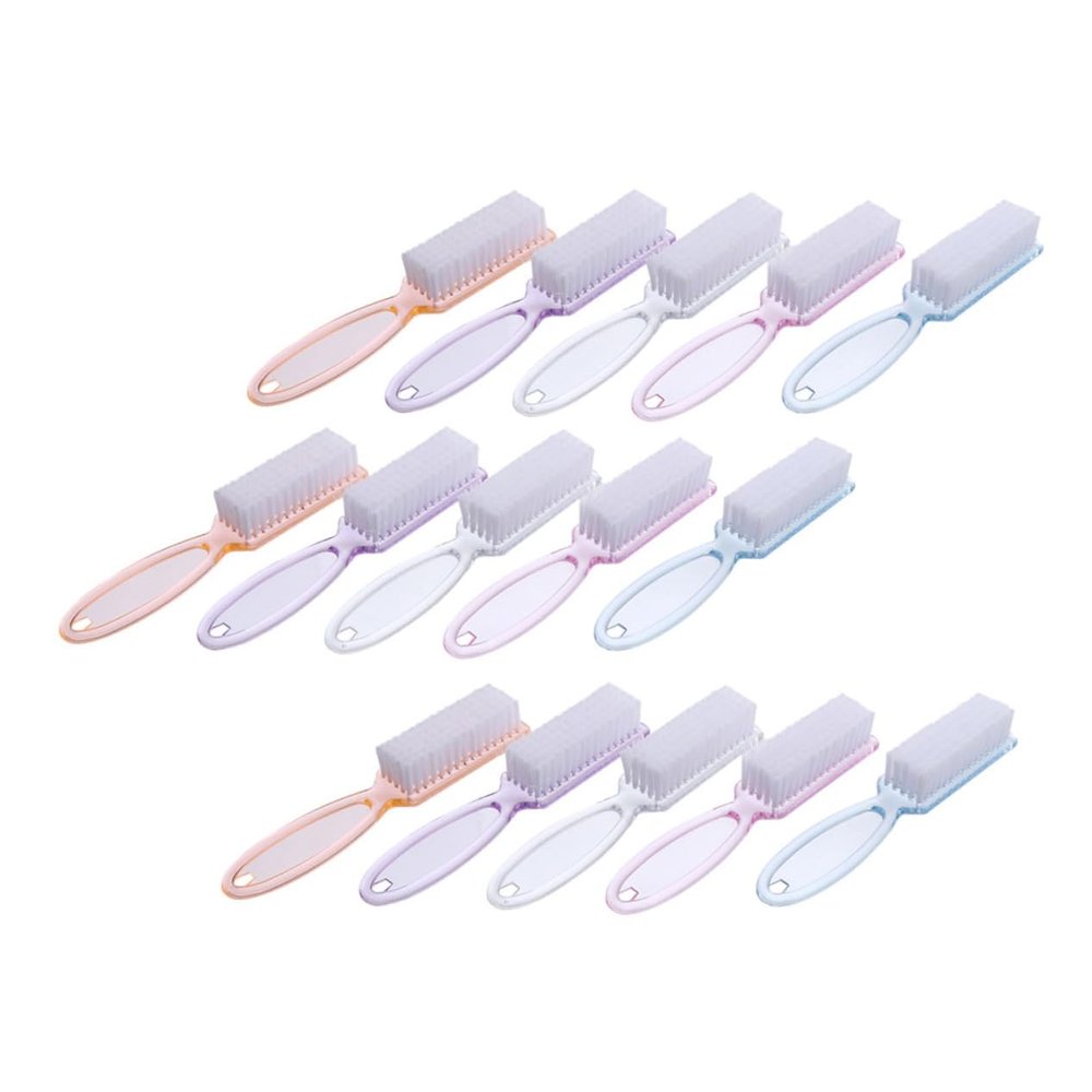 CALLARON 15Pcs Long Handle Nail Art Brushes Professional Nail Cleaning Tools for Salon Use Durable Wear Resistant Supplies for Fingernails and Toes Convenient and Portable