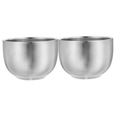 SHERCHPRY 200ml Stainless Steel Shaving Bowl Set 2pcs Double Layer Lather Mug for Men Heavy Duty Foaming Shaving Soap Dish for Home and Travel