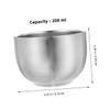 SHERCHPRY 200ml Stainless Steel Shaving Bowl Set 2pcs Double Layer Lather Mug for Men Heavy Duty Foaming Shaving Soap Dish for Home and Travel view 2