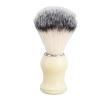 Barber Duster Brush with Curved Handle, Easy Cleaning Neck Hair Brush for Beard & Mustache, Portable White Plastic & Nylon Hair Trimming Tool view 1