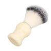 Barber Duster Brush with Curved Handle, Easy Cleaning Neck Hair Brush for Beard & Mustache, Portable White Plastic & Nylon Hair Trimming Tool view 3