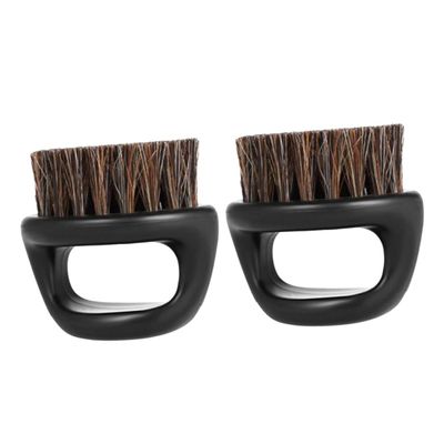 CALLARON 2Pcs Portable Beard Brush with Ergonomic Handle Boar Bristles for Men S Shaving and Grooming Compact Design for Easy Travel Black