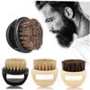 CALLARON 2Pcs Portable Beard Brush with Ergonomic Handle Boar Bristles for Men S Shaving and Grooming Compact Design for Easy Travel Black view 3