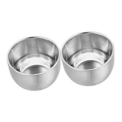 minkissy Stainless Steel Shaving Soap Bowl for Men 200ml Double Layer Shaving Cup Heat Insulation Metal Lathering Mug 2pcs