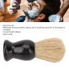 Beard Brush with Curved Handle, Men Shaving Brush, Synthetic, Home Salon Travel, Black Glossy Plastic Handle, Hair Removal Foam Brush view 2