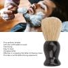 Beard Brush with Curved Handle, Men Shaving Brush, Synthetic, Home Salon Travel, Black Glossy Plastic Handle, Hair Removal Foam Brush view 3