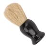 Beard Brush with Curved Handle, Men Shaving Brush, Synthetic, Home Salon Travel, Black Glossy Plastic Handle, Hair Removal Foam Brush view 4