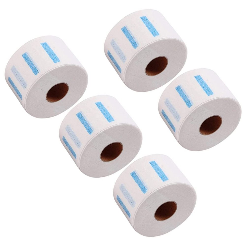 Ipetboom 5-Piece Disposable Waterproof Barber Neck Strips for Haircutting Stretchy Neck Paper Tissue Rolls Professional Hairdressing Wraps for Salons