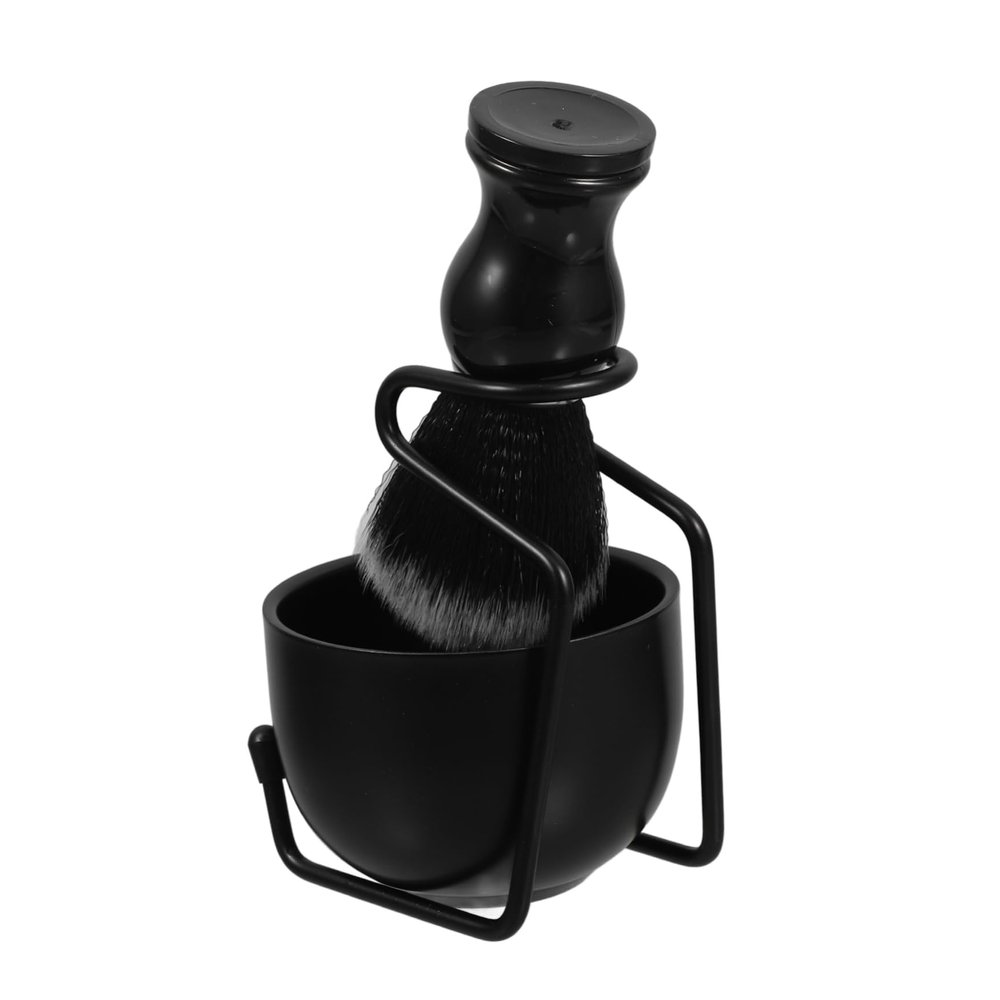Holibanna Men's Shaving Brush Set Bowl and Stand Professional Manual Shaving Kit Nylon Brush and Hair Duster for Daily Use Grooming Essential for Barbers and Home