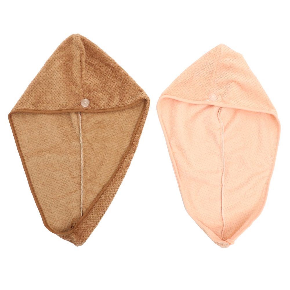 BATHVEVE Thick Coral Fleece Hair Drying Hat 2-Pack Quick Dry Hair Wrap Towels for Women Super Absorbent Bath Towel Caps for Adults for Shower