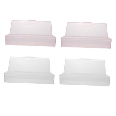 Beaupretty 4Pcs Nail Grinding Tool Organizer Portable Manicure Tool Cases for Salon Use Durable Nail Tool Box with Transparent Design Storage for Home Professional