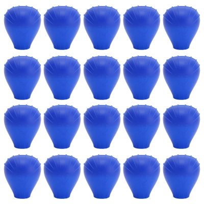 20pcs Blue Silicone Makeup Brush Covers for Travel and Storage Protection