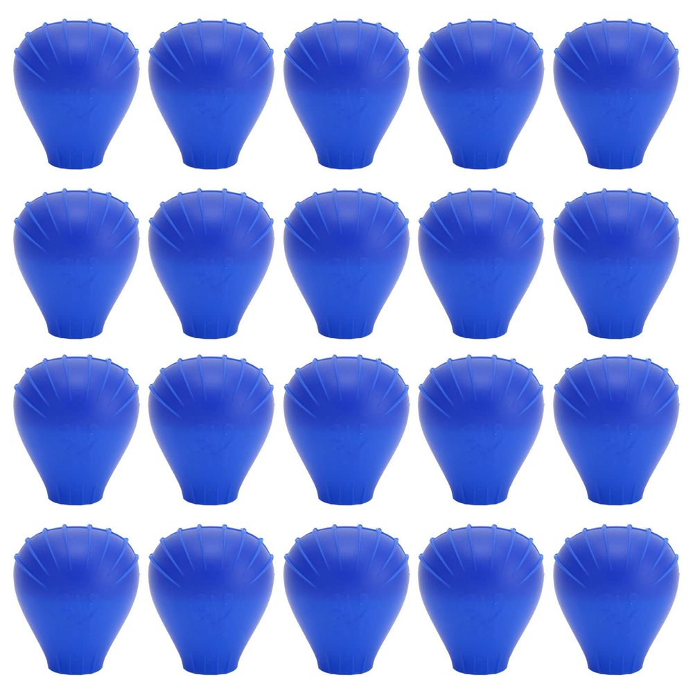 20pcs Blue Silicone Makeup Brush Covers for Travel and Storage Protection