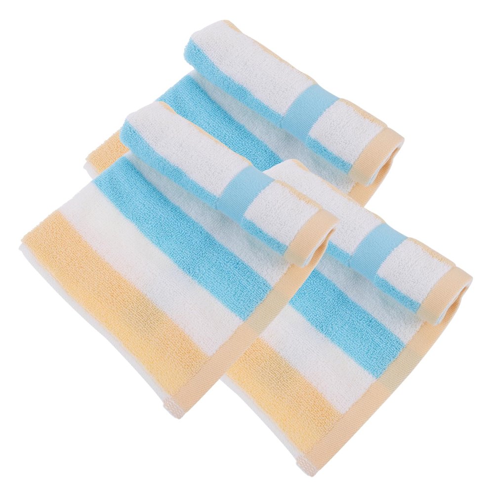 BESPORTBLE 3pcs Soft Cotton Boys and Girls Towels 13.39 Inch Striped Face Cloths Absorbent Wash Rags for Bathing for Children and Toddlers Lightweight and Comfortable