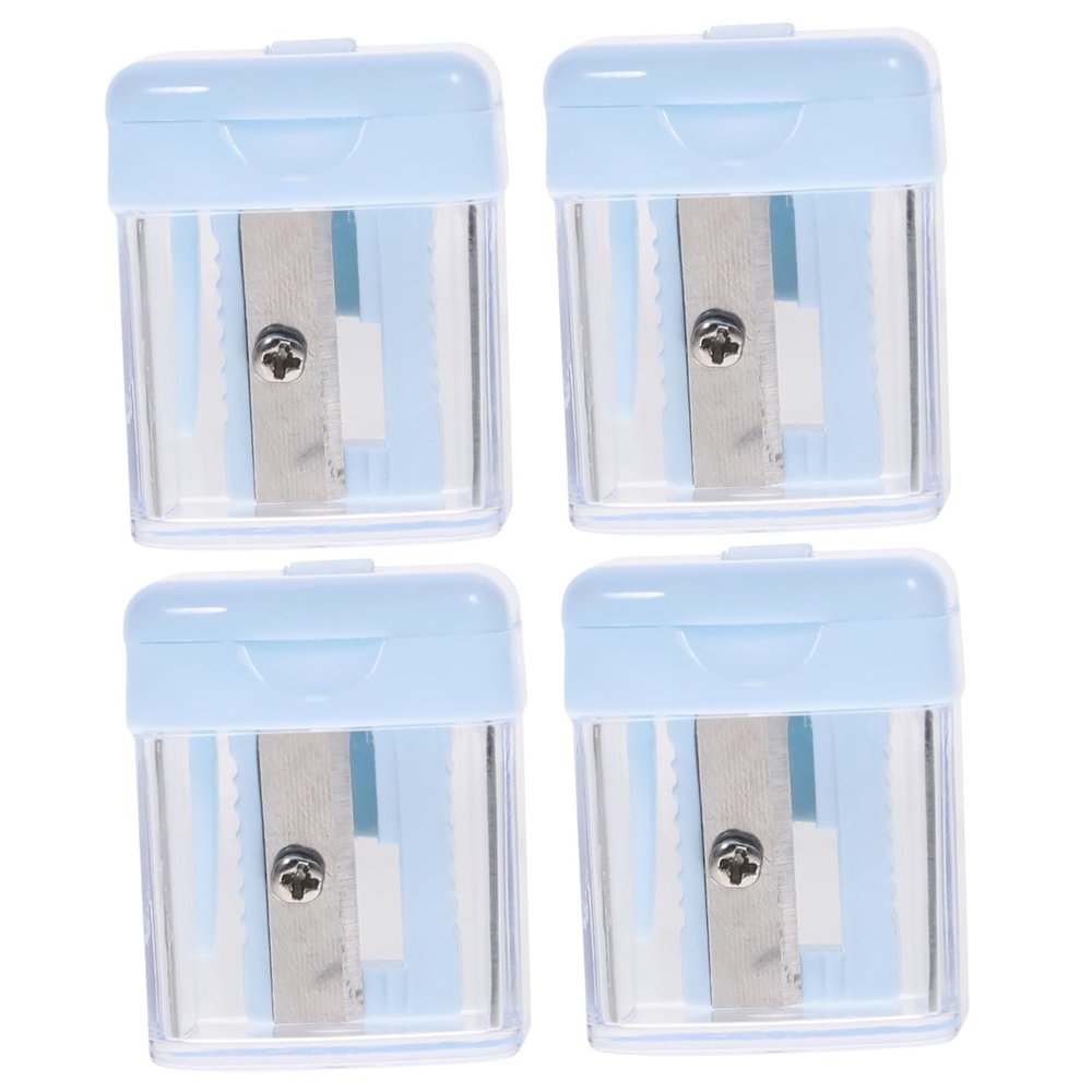 Gogogmee 4Pcs Eyebrow Pencil Sharpener Lid Single Hole Cosmetic Sharpener for Makeup Tools Sturdy Rust-Resistant Design for Eyeliner and Brow Pencils Random Color