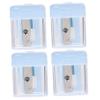 Gogogmee 4Pcs Eyebrow Pencil Sharpener Lid Single Hole Cosmetic Sharpener for Makeup Tools Sturdy Rust-Resistant Design for Eyeliner and Brow Pencils Random Color view 1