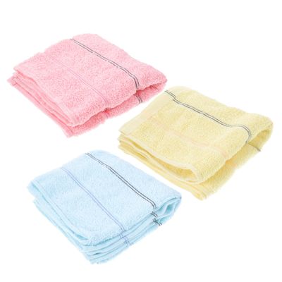 BEBEMOKO 4Pcs Colorful Striped Cotton Towels Absorbent Quick Dry Washcloths for Face and Bath Random Styles and Skin Friendly for Household Use