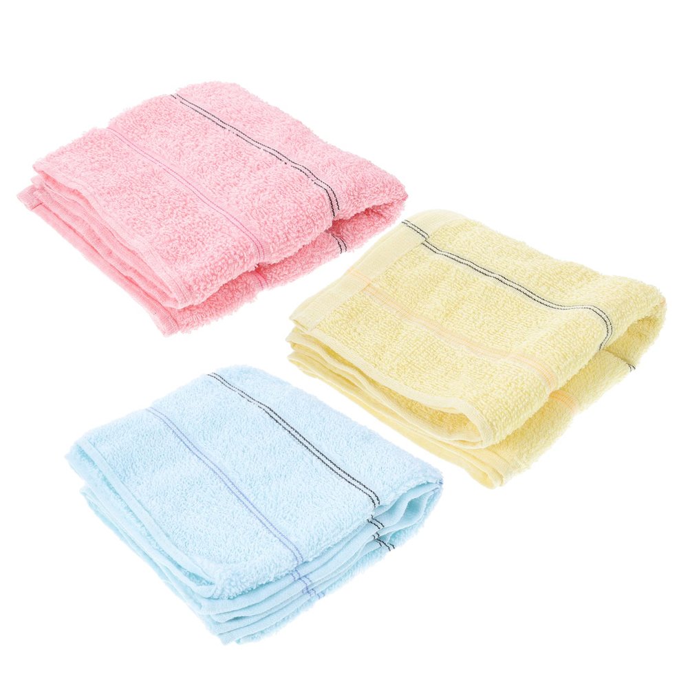 BEBEMOKO 4Pcs Colorful Striped Cotton Towels Absorbent Quick Dry Washcloths for Face and Bath Random Styles and Skin Friendly for Household Use