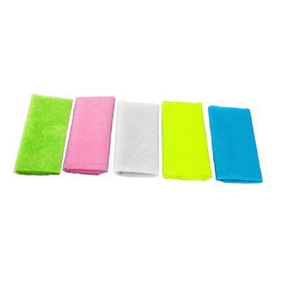 OFFIGAM 5Pcs Long Exfoliating Bath Towel Nylon Back Scrubber for Men Women Mixed Colors Portable Body Exfoliator for Skin Cleansing