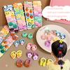 120 Pcs Cute Cartoon Small Hair Ties, Cotton Elastic Hair Ties Bands, Girls Ponytail Ropes Holders, Headwear Colorful Hairstyle Accessories view 3