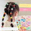 120 Pcs Cute Cartoon Small Hair Ties, Cotton Elastic Hair Ties Bands, Girls Ponytail Ropes Holders, Headwear Colorful Hairstyle Accessories view 4