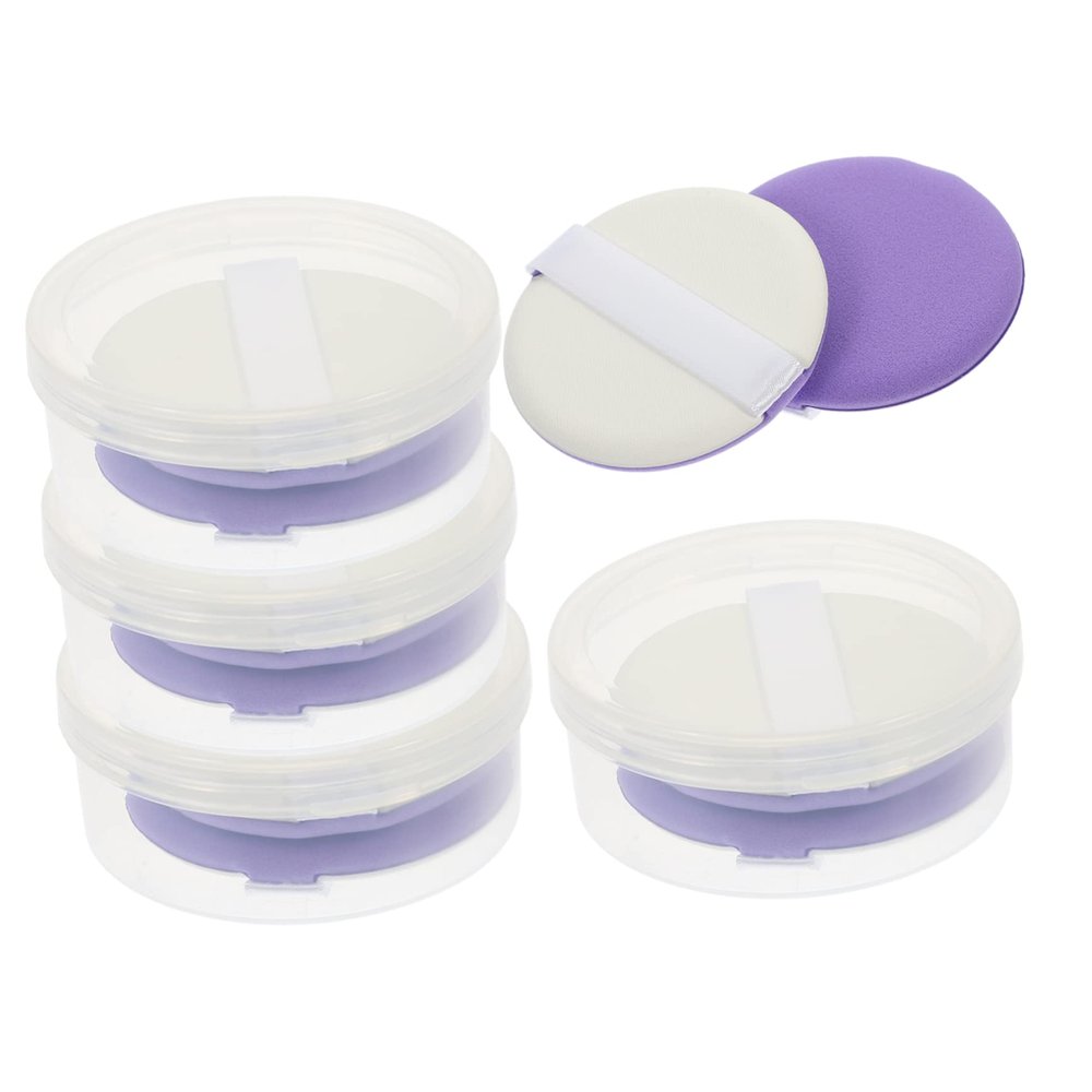 Beaupretty 5Sets Round Makeup Sponges for Foundation Hydrophilic Non Cosmetic Pads Soft and Absorbent Facial Powder for Women with Storage Box