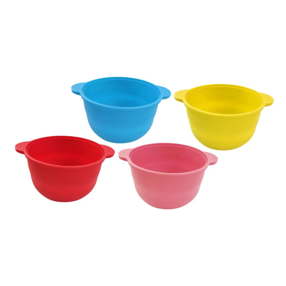 NIYANGLE 4Pcs Foldable Silicone Bowls for Wax Melting Hair Removal Wax Heater Inner Pot Easy to Clean and Portable Waxing Accessories for SPA and Home Use
