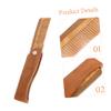 GANAZONO 1Pc Portable Wooden Folding Beard Comb with Leather Case Durable Hair Styling Brush for Men Smooth Surface Promotes for Friends and Lovers view 3