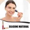 EXQUIMEUBLE 2Pcs Silicone Lip Brushes with Portable Cover Reusable Lipstick Applicators for Makeup Soft Skin Friendly for Lipstick and Concealer Convenient for Travel view 4