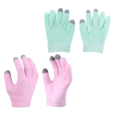 BATHVEVE 2Pairs Touch Screen Moisturizing Gloves for Hand Care Essential Oil Infused Spa Gloves for Home Salon and Spa Use Prevent Dry Cracked Skin with Comfort and Style