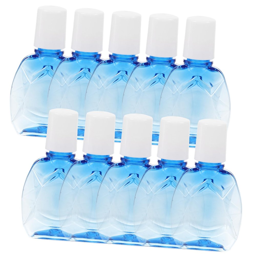 10pcs Blue 10ml PET Eye Drop Bottles Refillable Squeezable Flexible