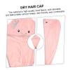 PartyKindom 3Pcs Cartoon Hair Drying Wrap Fast Drying Hair Care Cap for Women Super Absorbent Fleece Towel with Button for Home Travel Bath Spa Use view 3