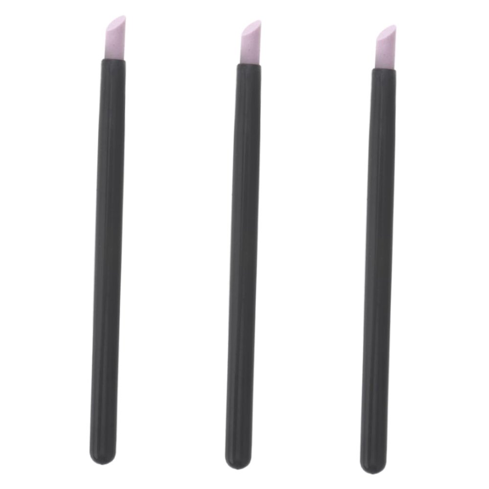 Luxshiny 3Pcs Nail Cuticle Pusher Ergonomic Handle Nail Tool for Dead Skin Removal Fingernail Grinding Portable Nail Care Polishing Stick for Home Travel