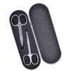Healeved 2Pcs Stainless Steel Eyebrow Nose Hair Scissors Precision Makeup Trimmer Design for Easy Grooming for Eyebrow Shaping Nose Hair Removal Black view 1