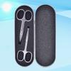 Healeved 2Pcs Stainless Steel Eyebrow Nose Hair Scissors Precision Makeup Trimmer Design for Easy Grooming for Eyebrow Shaping Nose Hair Removal Black view 4