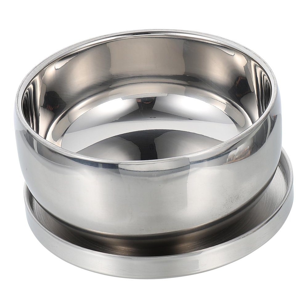 OUNONA Stainless Steel Shaving Soap Bowl Lid Practical Foaming Container for Men Sturdy Lathering Shave Bowl for Home or Travel Use