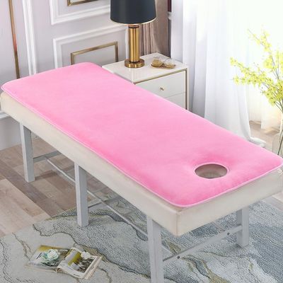 Pink,185 * 70cm(S),LDLCYCN Massage Table Pad Lamb Wool Comfortable Massage Bed Pad with Elastic Band Non-Slip Thicken Massage Table Mattress Topper with Hole Lash Bed Pad for SPA Beauty Salon