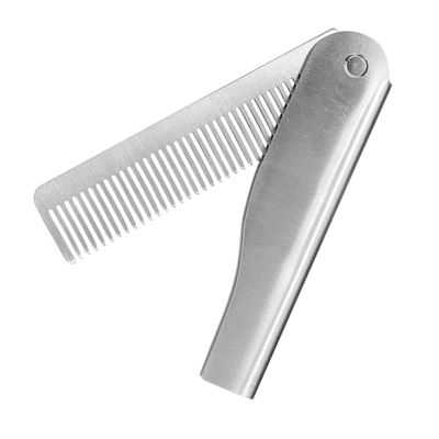BATHVEVE Beard and Hair Comb for Men Compact Travel Comb with Cover Static Stainless Steel for Grooming Detangling Styling for Husband