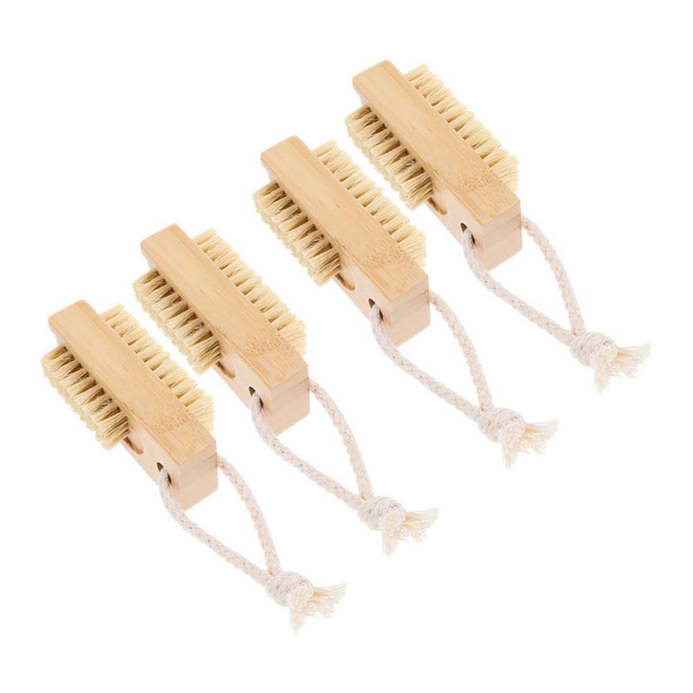 Healvian 4Pcs Nail Brush Portable Fingernail and Toenail Cleaning Brushes for Under Nail Scrubbing Lightweight and Compact Design Comfortable Grip for Dirt Removal
