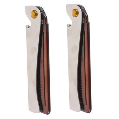 Beaupretty 2pcs Folding Beard Comb Men's Portable Stainless Steel Fine Tooth Grooming Tool Bottle Opener for Beard Styling