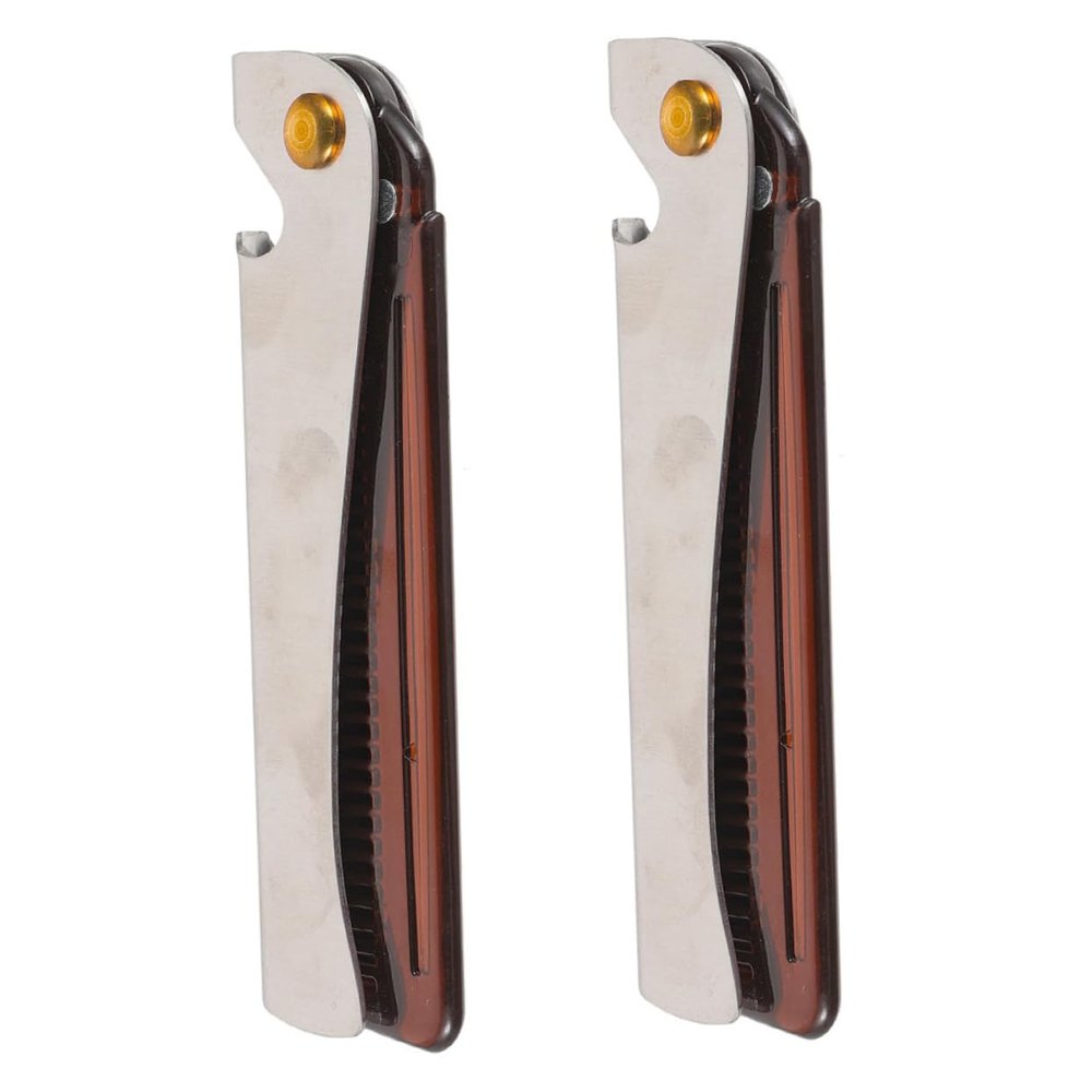 Beaupretty 2pcs Folding Beard Comb Men's Portable Stainless Steel Fine Tooth Grooming Tool Bottle Opener for Beard Styling