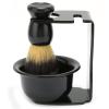 3pcs Shaving Brush Set for Men | ABS & Nylon Beard Brush/Foam Bowl/Stand | Soft Fibers for Sensitive Skin | Present for Father/Husband/Boyfriend view 3