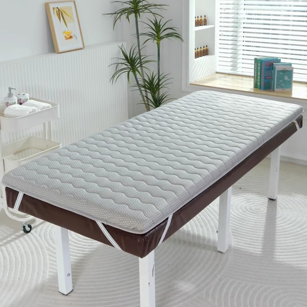 Gray,80 * 190cm(R),LDLCYCN Sponge Massage Bed Mattress Topper Spa Massage Table Pad with Elastic Band Non-Slip Lash Bed Topper Without Hole Thicken 5Cm Massage Accessories Protective Pad
