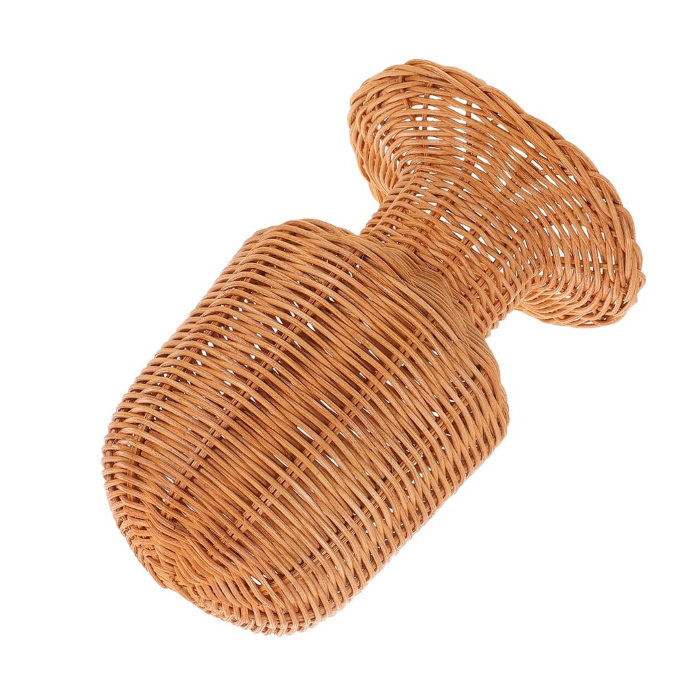 OUNONA Rattan Wig Display Stand Handmade Wicker Mannequin Head for Salon Home Storage Rack for Wigs Hats and Hair Accessories Versatile Cap Holder and Organizer
