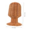 OUNONA Rattan Wig Display Stand Handmade Wicker Mannequin Head for Salon Home Storage Rack for Wigs Hats and Hair Accessories Versatile Cap Holder and Organizer view 2