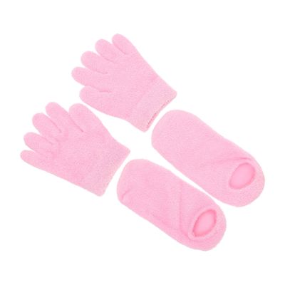 DECORNIJIA 2pairs Dry Cracked Hands Foot Treatment Spa Moisturizing Gloves Socks Women's Moisturizing Gloves Men's Gel
