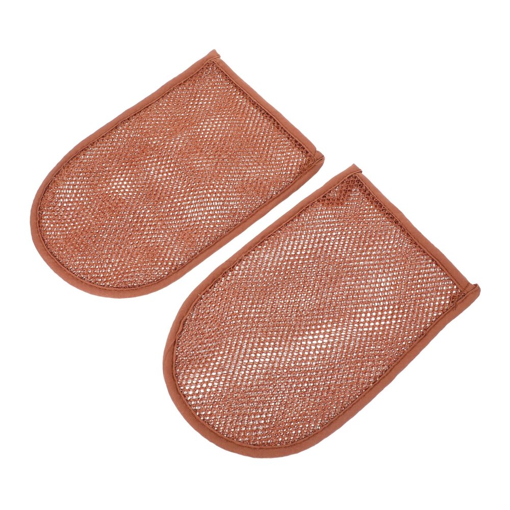 Beavorty 2Pcs Bathing Exfoliating Mittens Shower Scrub Gloves for Body Rich Foaming Net Design Portable Exfoliating Mitts for Easy Skin Cleaning for Home Travel