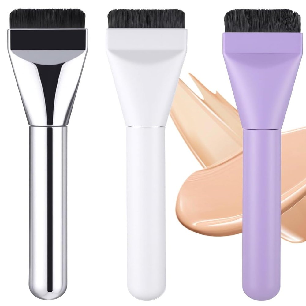 3 Pcs Flat Foundation Brush, Spatula Brush Makeup Face Mask Brushs, Blender Professional Liquid Foundation Brushs Tool for Applicator Face Cream Powder Concealer